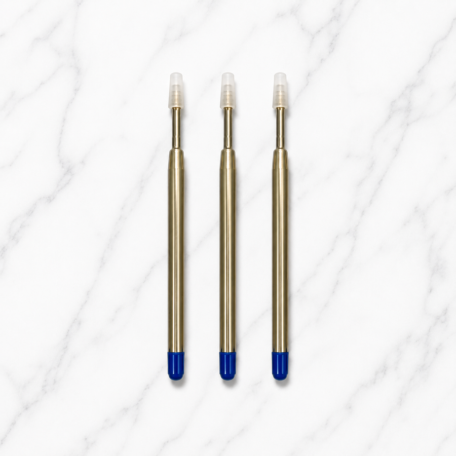 Set of 3 Metal Jotter Blue Ink Refills 0.7mm Fine Point Smooth Writing Replacement Refills for Metal Ball Pens — Ballpen Bazaar