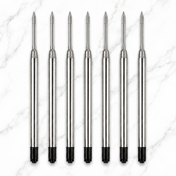 Ballpen Bazaar Ballpen Bazaar 0.6 MM Metal Jotter Pen Refill Black Ink Set of 6 | Smooth Writing Metal Ball Pen Refills with Name Engraving