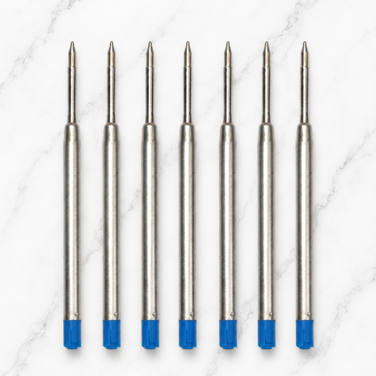 Blue ink metal jotter refill for compatible ball pens