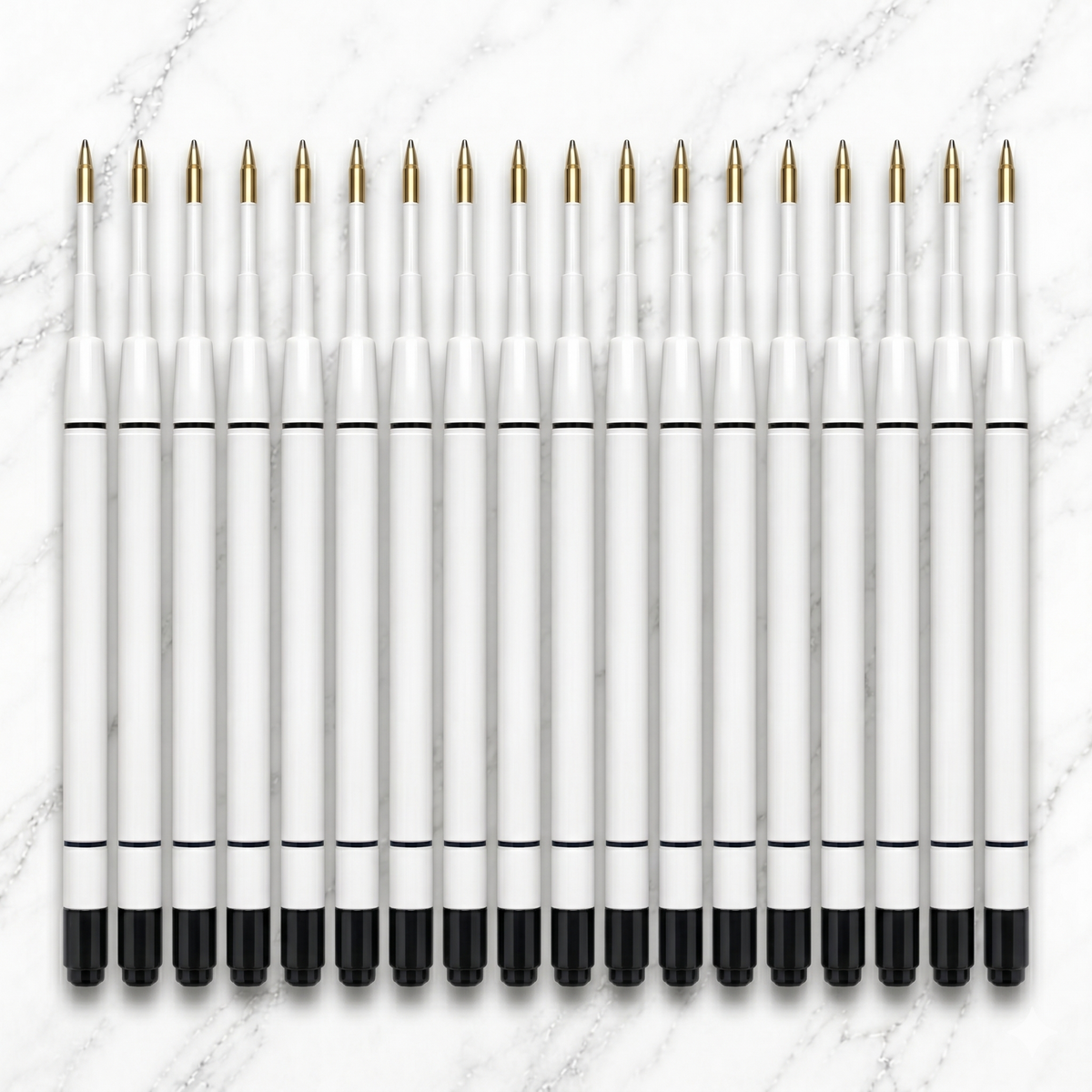 Ballpen Bazaar Ballpen Bazaar 0.6 MM Plastic Jotter Black Ink Refill Pack of 20 | Smooth Writing Ball Pen Refills with Name Engraving