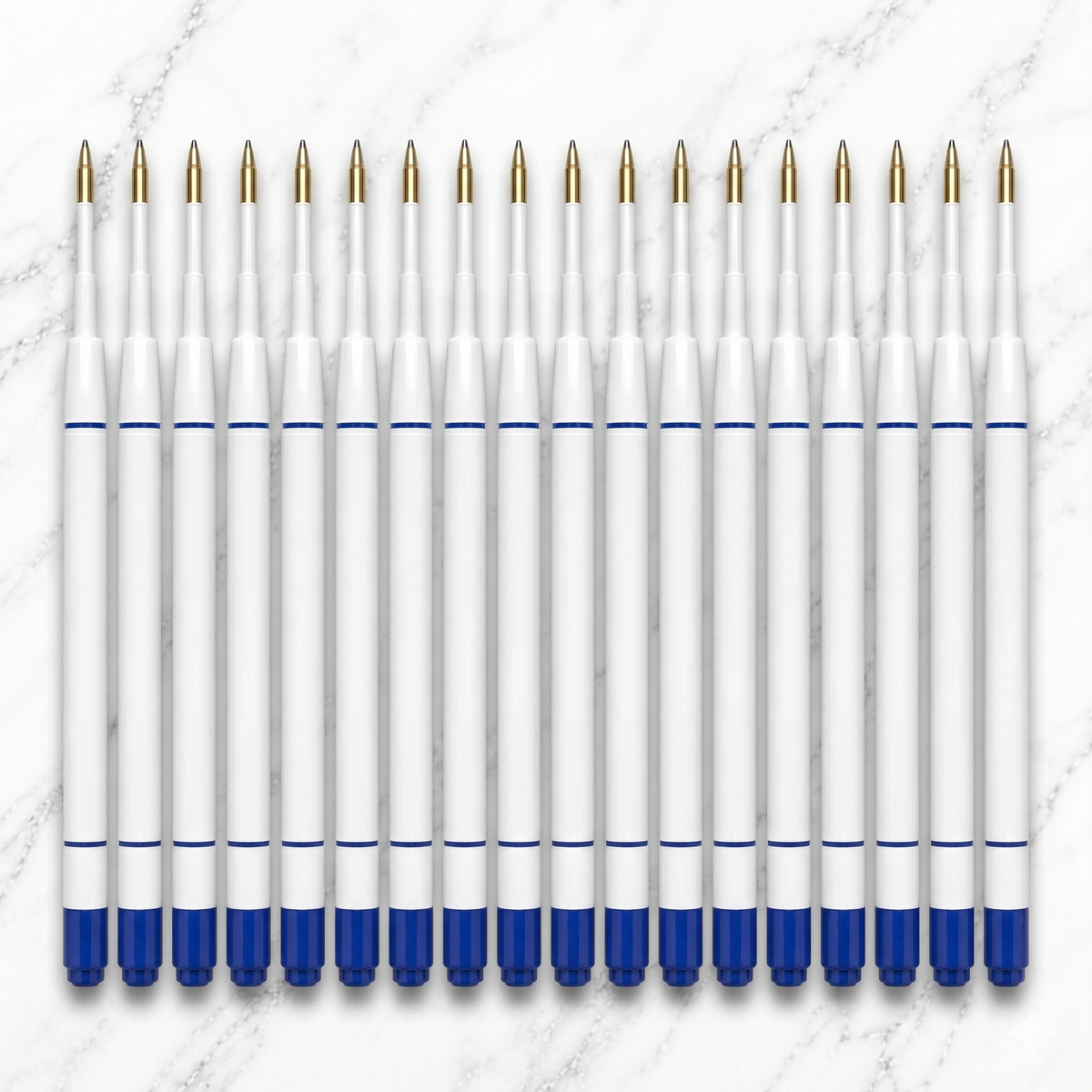 Ballpen Bazaar Ballpen Bazaar 0.6 MM Plastic Jotter Blue Ink Refill Pack of 20 | Smooth Writing Ball Pen Refills with Name Engraving