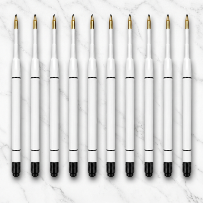 Ballpen Bazaar Ballpen Bazaar 0.6 MM Plastic Jotter Refill Black Ink for Ball Pens | Smooth Writing Replacement Refills | Pack of 10 with Name Engraving
