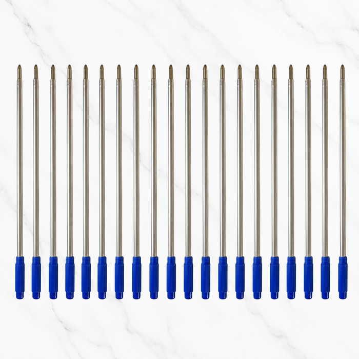 Ballpen Bazaar Ballpen Bazaar Cross Compatible 1MM Blue Ink Refill Pack of 20 | Smooth Writing Ball Pen Refills with Name Engraving