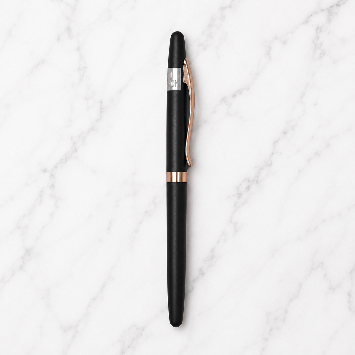 Ballpen Bazaar Ballpen Bazaar Matt Black Ball Pen with Black Cap & Copper Clip | Openable Metal Ball Pen | Blue Ink | 1 Pen with 1 Extra Blue Refill | Premium Writing Pen with Name Engraving