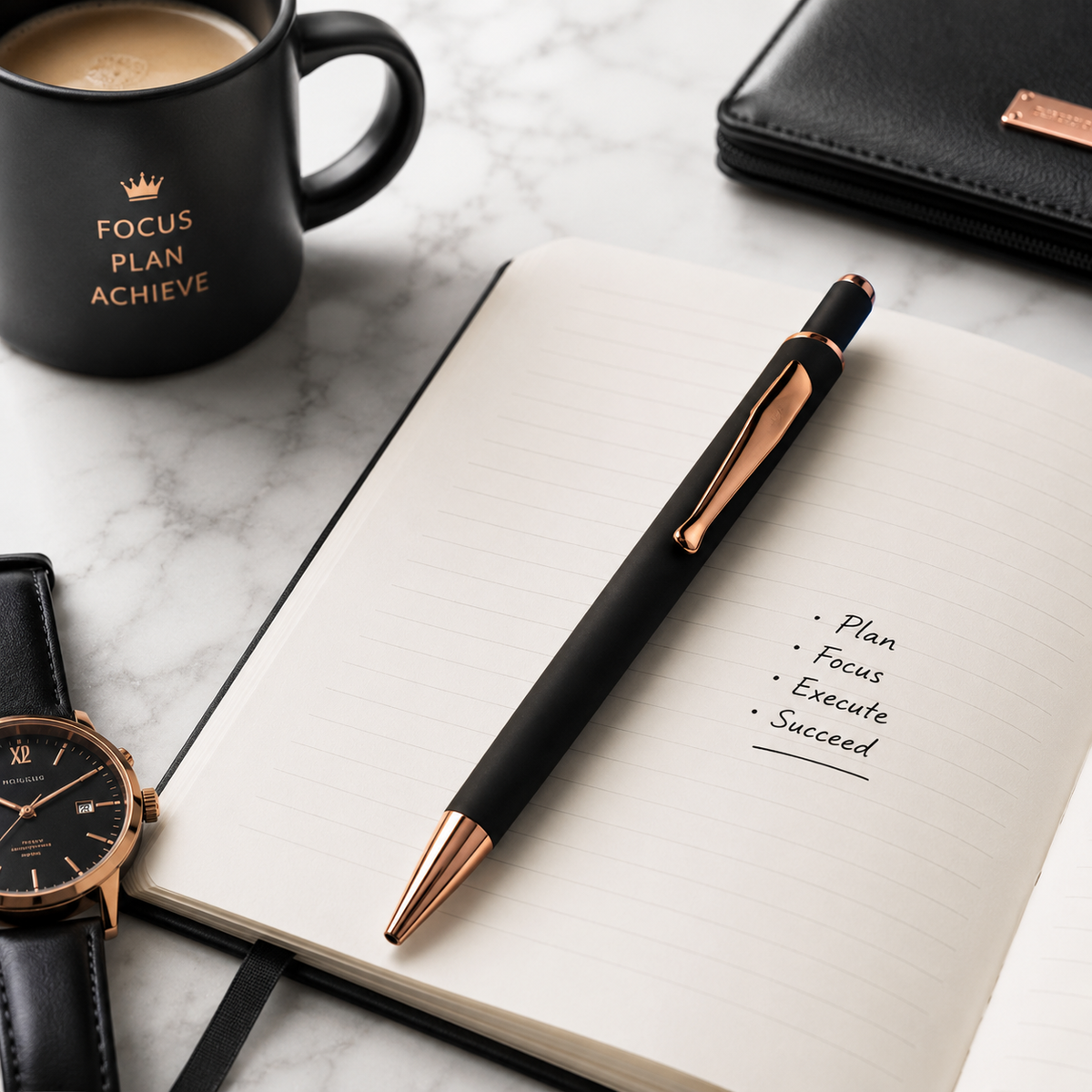 Ballpen Bazaar Ballpen Bazaar Matt Black Ball Pen with Copper Clip | Click Mechanism | Blue Ink | Premium Metal Pen | 1 Pen with 1 Extra Blue Refill | Executive Gift Pen with Name Engraving