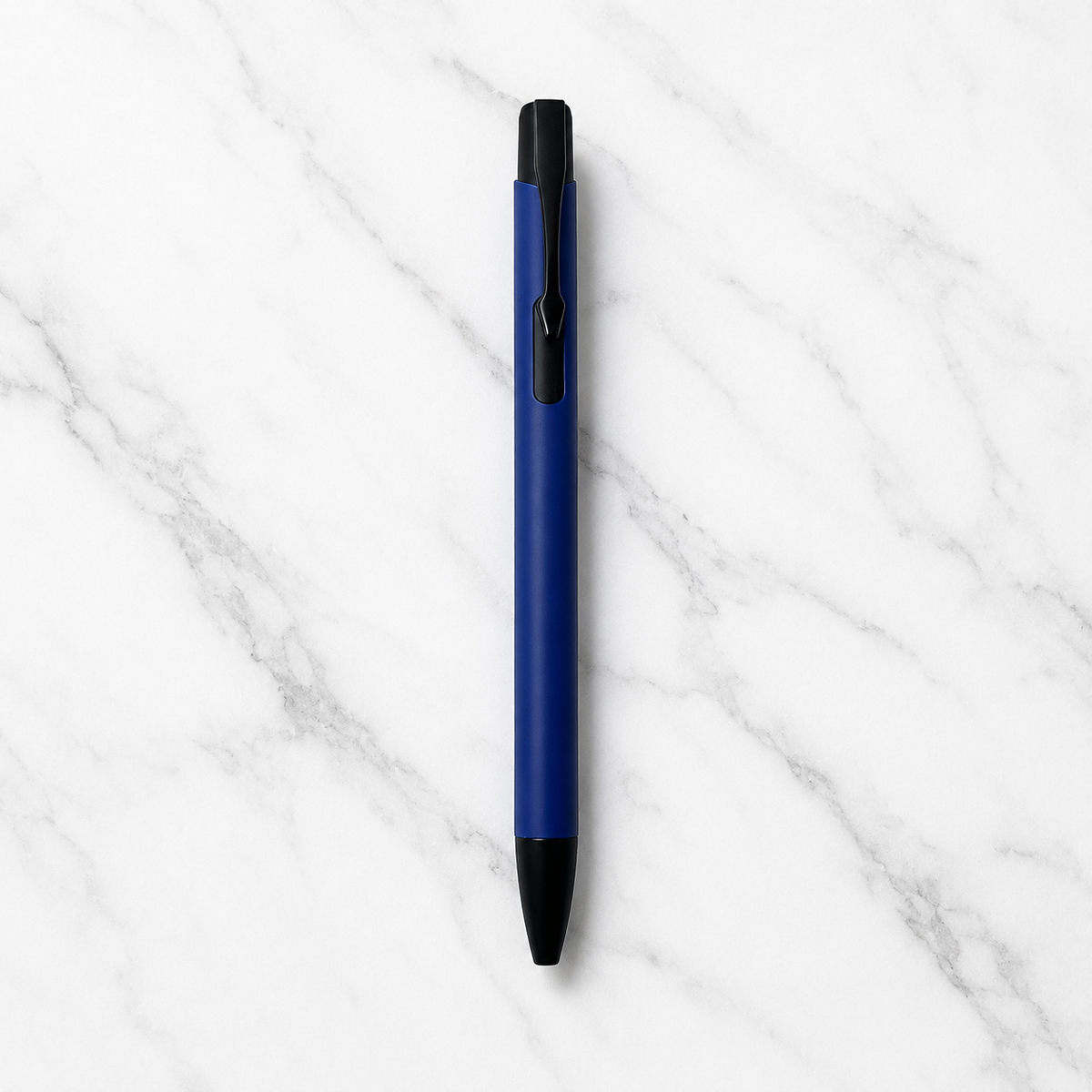 Ballpen Bazaar Ballpen Bazaar Matt Blue Colour Body with Glossy Black Colour Clip Click Mechanism Ball Pen Set of 2 with 2 Extra Blue Ink Refills with Name Engraving