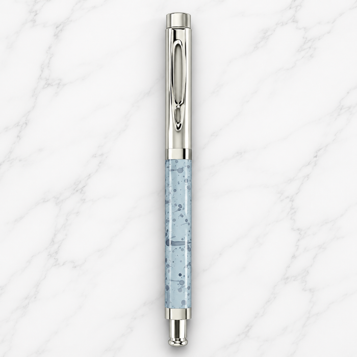 Ballpen Bazaar Ballpen Bazaar Metallic Glossy Designer Blue Square Shape Ball Pen with Silver Cap | Openable Metal Pen | Blue Ink | 1 Pen with 1 Extra Refill with Name Engraving