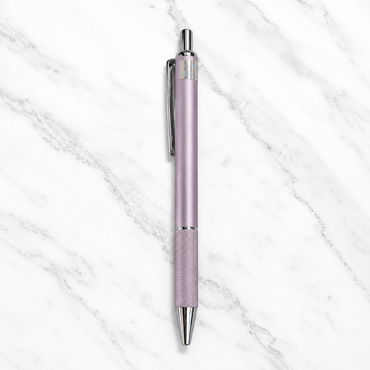 Ballpen Bazaar Ballpen Bazaar Metallic Glossy Purple Ball Pen with Silver Clip Click Mechanism Blue Ink 1 Pen + 1 Extra Refill with Name Engraving