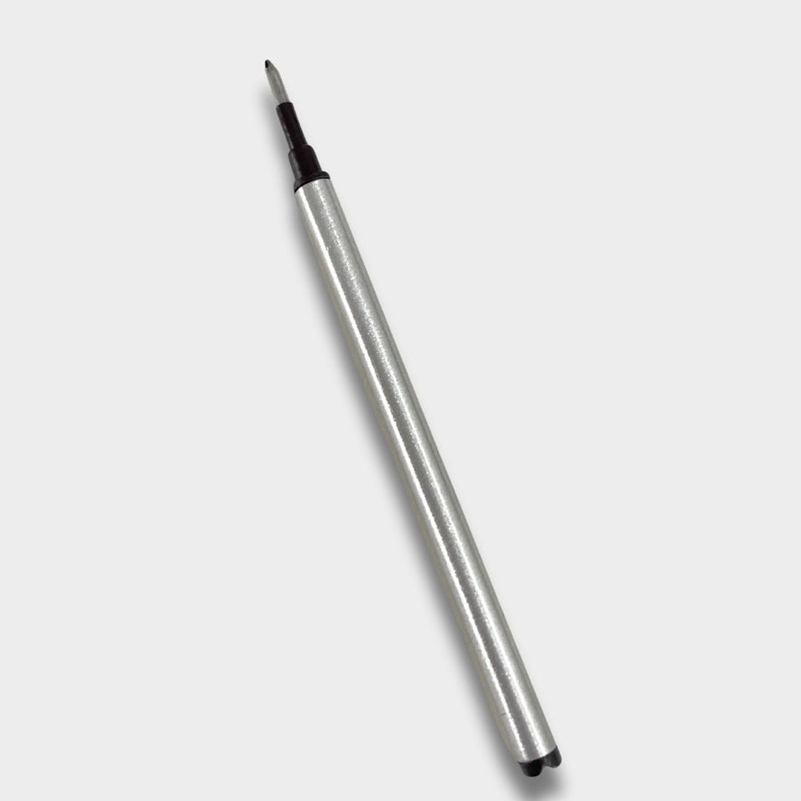Set of 6 Roller Pen Refills 0.8mm Blue & Black Ink, 3 Blue + 3 Black, Silver Body — Ballpen Bazaar