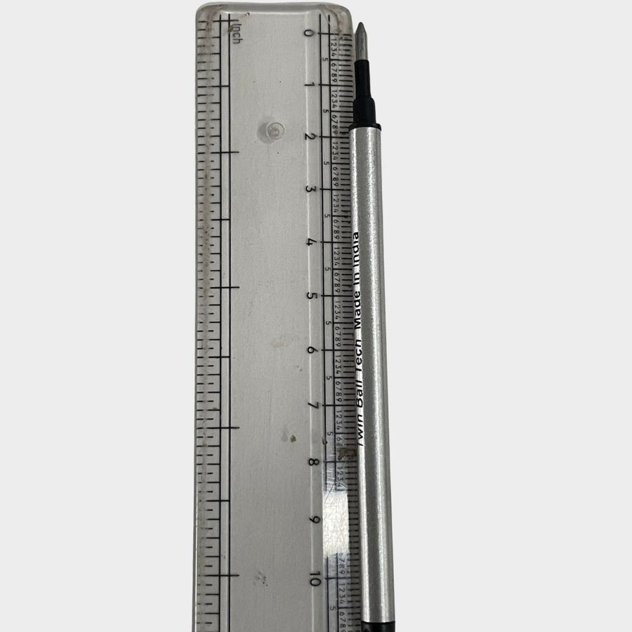 Set of 6 Roller Pen Refills 0.8mm Blue & Black Ink, 3 Blue + 3 Black, Silver Body — Ballpen Bazaar