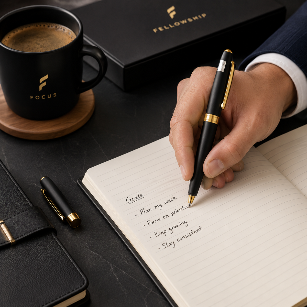 Ballpen Bazaar Ballpen Bazaar Stylus Matt Black Ball Pen with Magnetic Cap & Gold Clip | Openable Cap Mechanism | Smooth Blue Ink Writing Pen | Premium Metal Touchscreen Stylus Pen | 1 Pc with Name Engraving