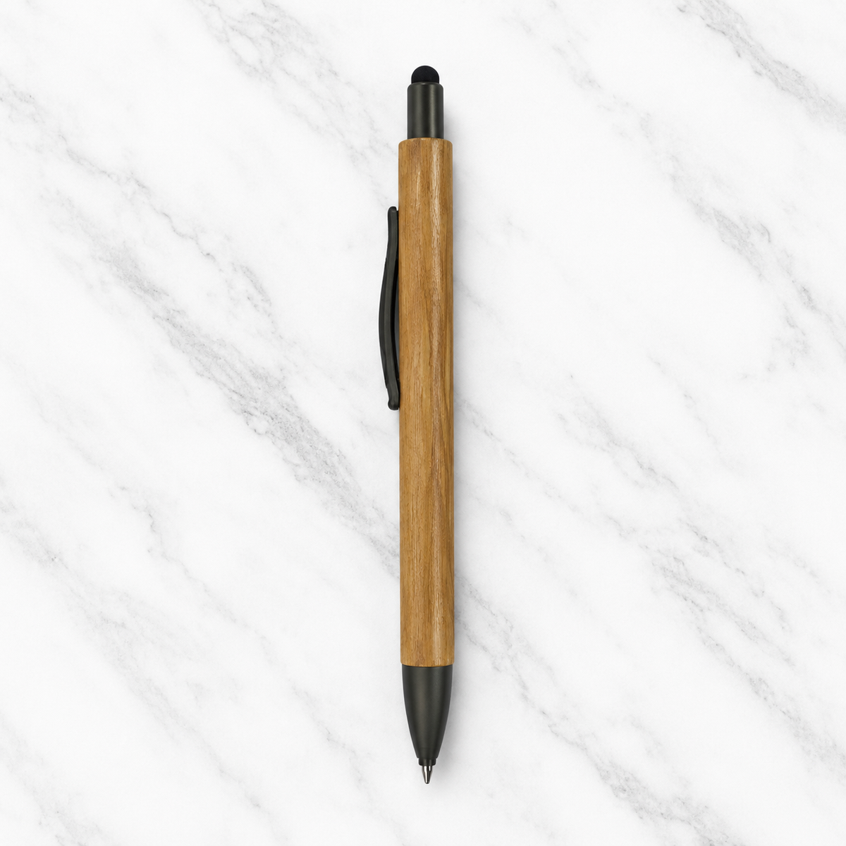 Ballpen Bazaar Ballpen Bazaar Stylus Wooden Colour Body Ball Pen with Gray Clip Click Mechanism Blue Ink | 1 Pen + 1 Extra Refill with Name Engraving