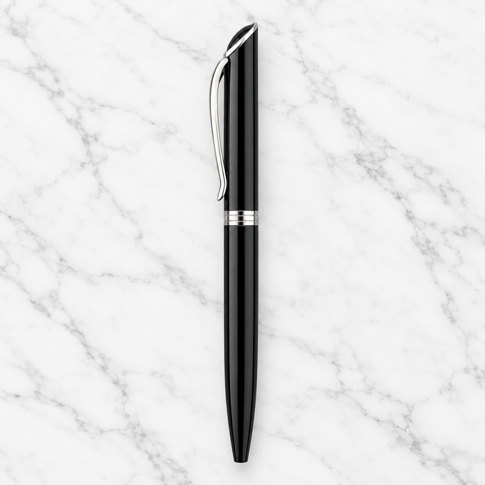 Black Metal Twist Ball Pen, Blue Ink, 0.7 mm Screw Type Metal Refill, Executive Gift Pen — Ballpen Bazaar