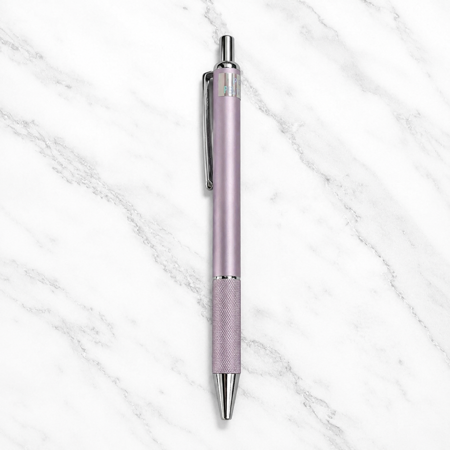 Metallic Glossy Purple Ball Pen with Silver Clip, Click, Blue Ink, Jotter Refill — Ballpen Bazaar