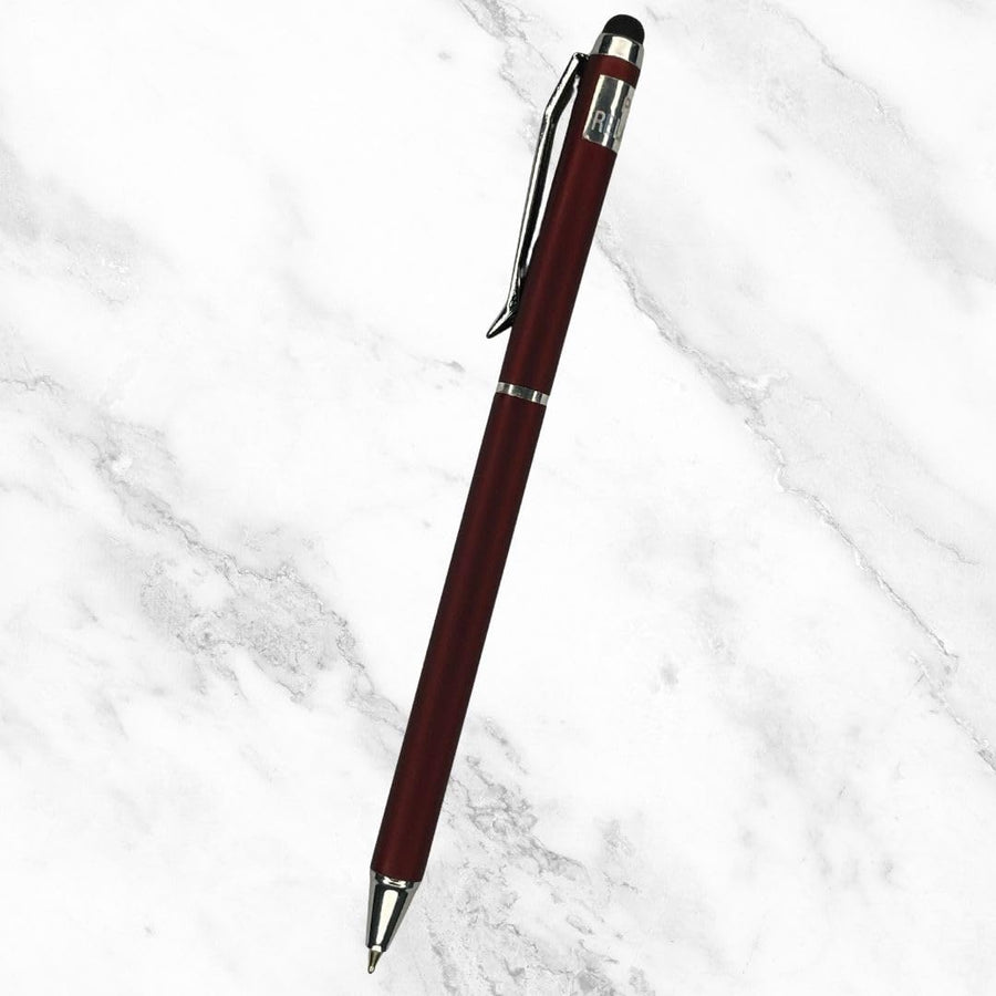 Maroon Stylus Ball Pen Set of 2, Twist, Blue Ink — Ballpen Bazaar