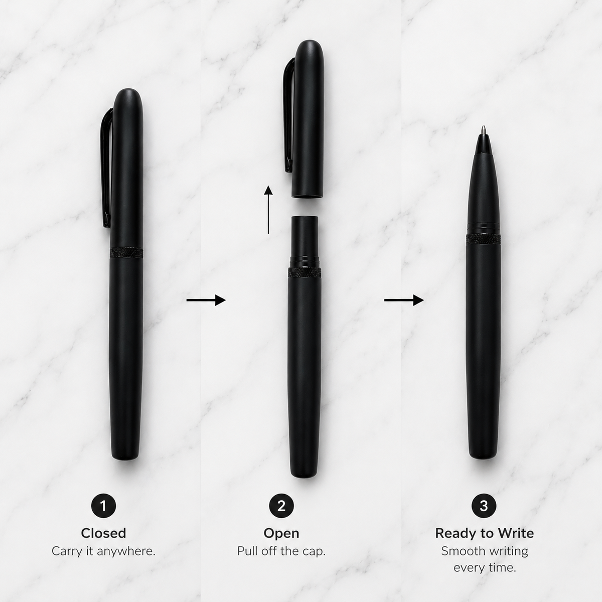 Matt black magnetic cap ball pen product image