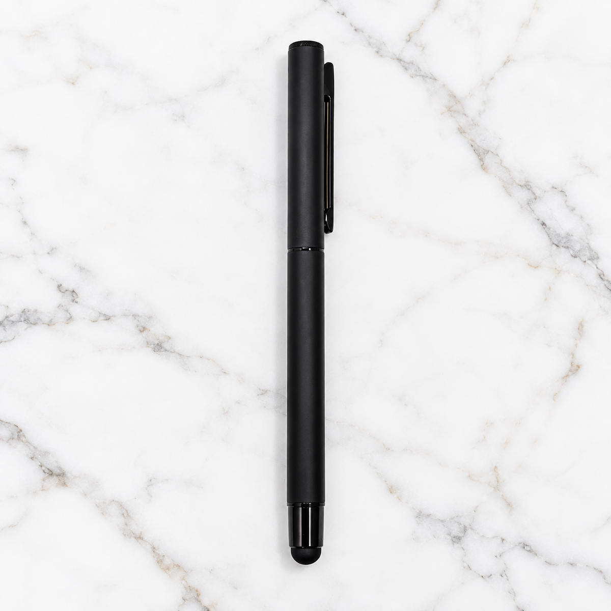 Set of 4 Premium Metal Openable Ball Pens – Matt Blue, Matt Black, Matt Black White Grid & Stylus Matt Black | Blue Ink | 4 Free Refills
