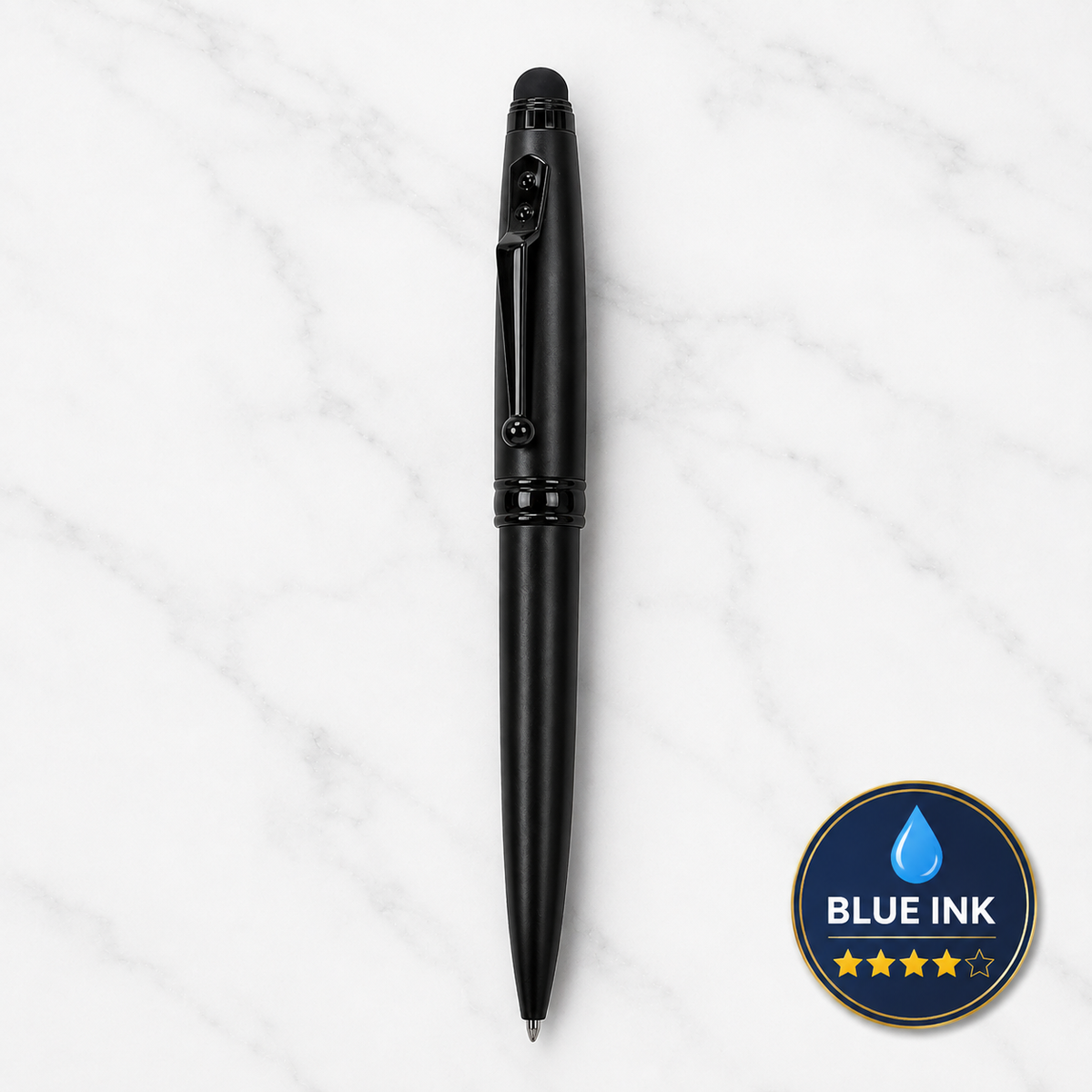 Matt Black Stylus Twist Ball Pen – Blue Ink product view 1
