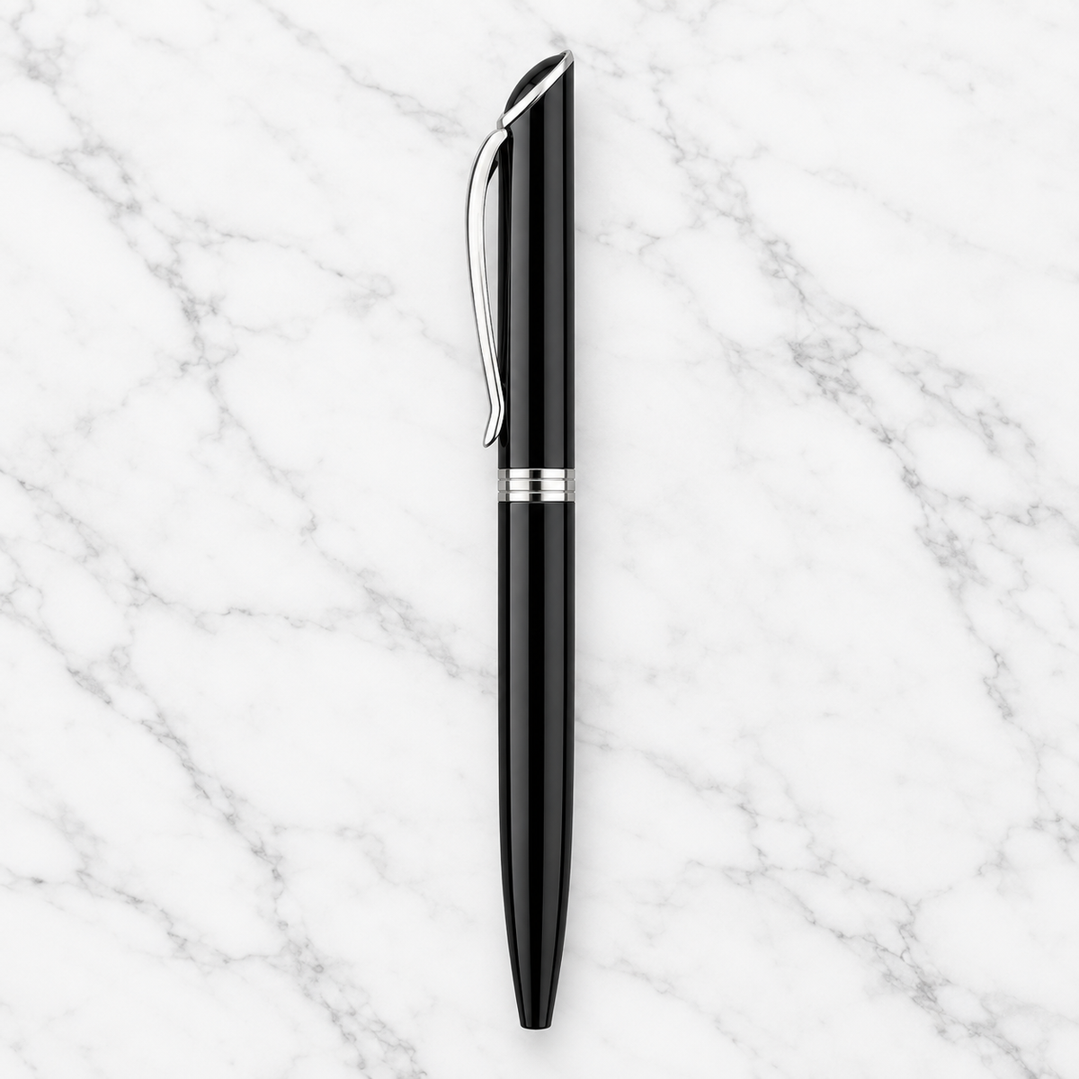 Black Metal Twist Ball Pen | Blue Ink | 0.7 mm Screw Type Metal Refill | Executive Gift Pen