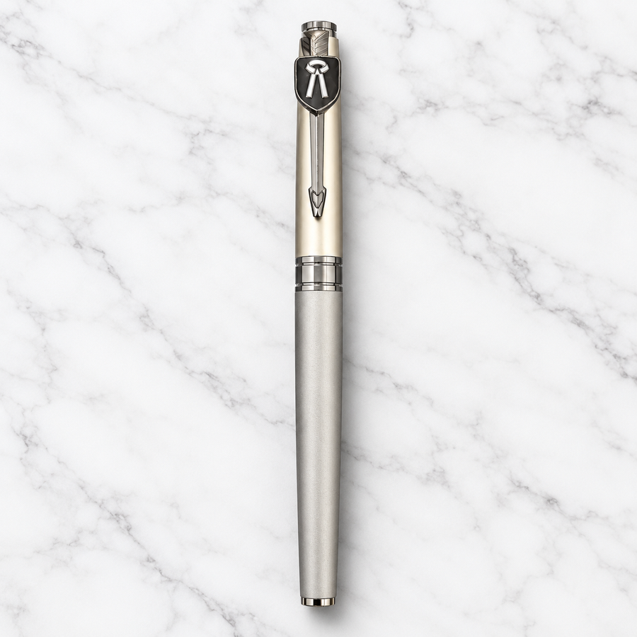 Matt Charcoal Gray Advocate Symbol Ball Pen with Gunmetal Cap | Openable Mechanism | Blue Ink | 1 Extra Refill Free