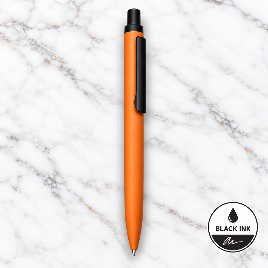 Matt Light Brown Metal Ball Pen with Black Clip Click Mechanism Black Ink Premium Executive Gift Pen with 1 Free Refill