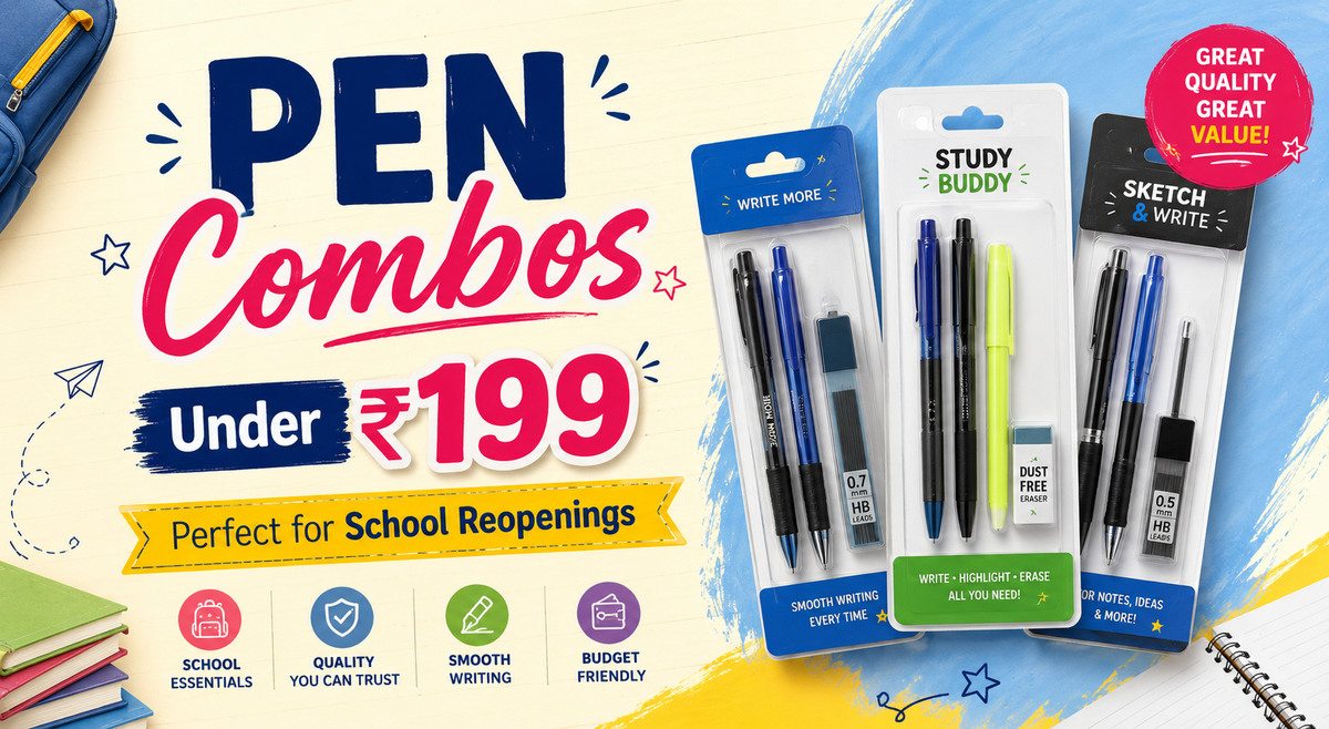 Pen Combos Under ₹199 – Affordable & Premium Pens for School Reopenings