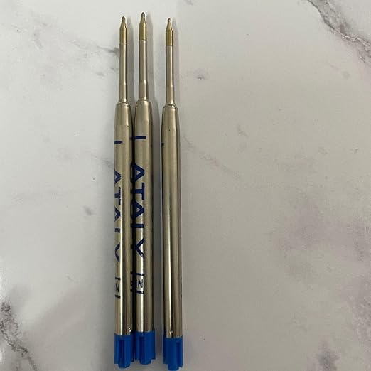 0.6mm Metal Jotter Pen Refill Set of 3 – Smooth Blue Ink | Long-Lasting Performance | Premium Stainless Steel Body