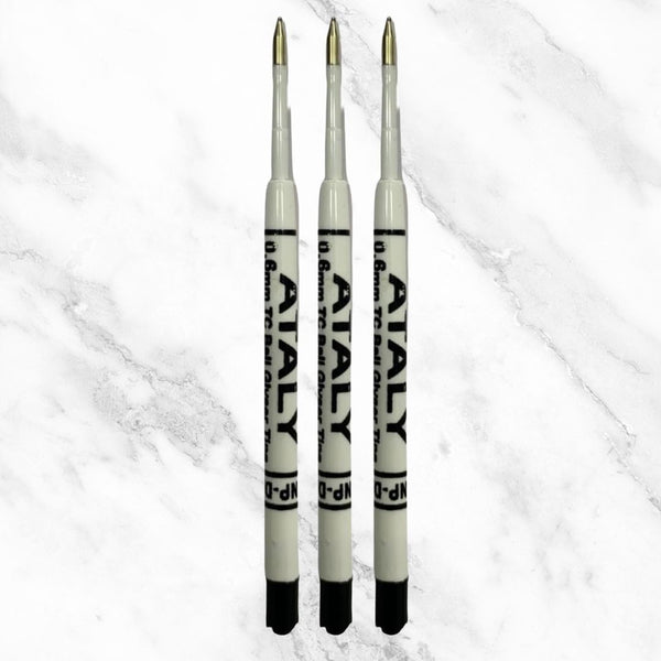 0.6mm Plastic Jotter Refills – Set of 3 | Smooth Black Ink Writing Performance