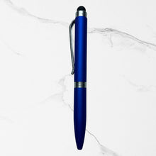 Stylus Matt Blue Mini Ball Pen with Silver Clip | Twist Mechanism | Smooth Blue Ink | Compact Writing Pen for Mobile Devices & Everyday Use