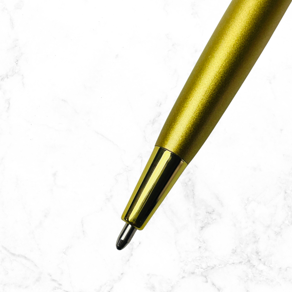BallPen Bazaar Metallic Glossy Gold Ball Pen Set (Pack of 3) – Premium Metal Body, Gold Clip, Twist Mechanism, Blue Ink