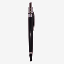 Metallic Glossy Black Ball Pen with Silver Clip | Click Mechanism | Smooth Blue Ink Writing Pen