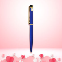 Matte Blue Colour Body with Gold Colour Clip Twist Mechanism Ball Pen – Blue Ink | Premium Valentine Gift Pen