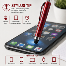 Ballpen Bazaar Stylus Metallic Glossy Designer Red Mini Ball Pen with Silver Clip, Twist Mechanism, Blue Ink, 1 Pen + 1 Extra Refill