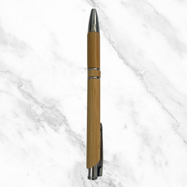 Set of 3 Wooden Finish Ball Pens – Elegant Silver Clip | Click Mechanism | Blue Ink