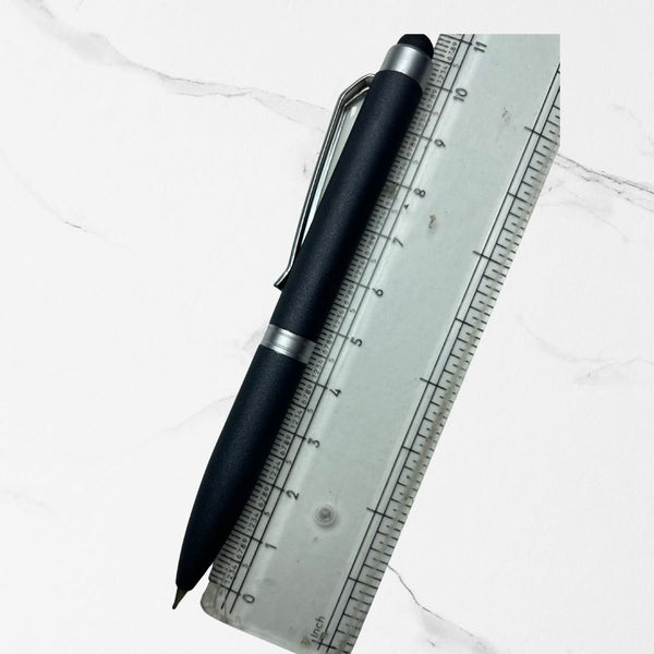 Stylus Matte Gunmetal Mini Ball Pen with Silver Clip | Premium Twist Mechanism | Smooth Blue Ink | Compact Stylish Pen