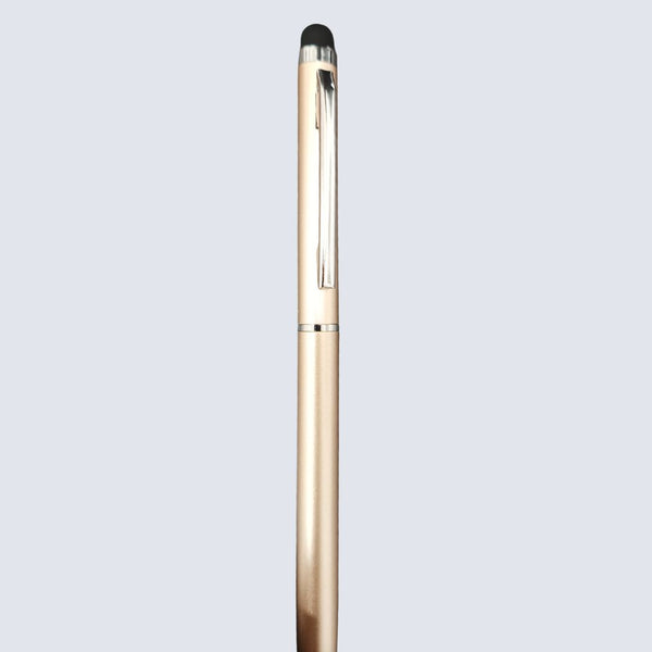 Stylus Metallic Glossy Rose Gold Body Ball Pen – Silver Clip | Twist Mechanism | 0.6mm Screw-Type Refill | Smooth Blue Ink | Premium Yet Budget-Friendly Gift Pen