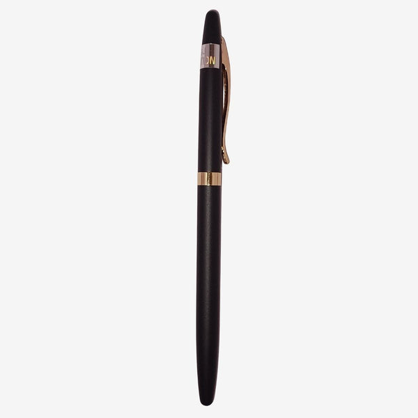 Matt Black Colour Body with Rose Gold Clip Openable Mechanism Ball Pen – Smooth Blue Ink