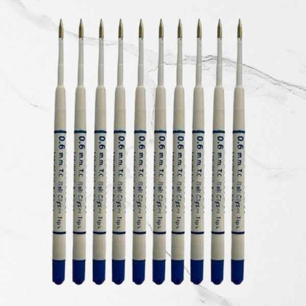 Set of 10 Plastic Jotter Refills – 0.6mm Fine Blue Ink | Smooth Writing | Compatible Jotter-Style Ball Pens