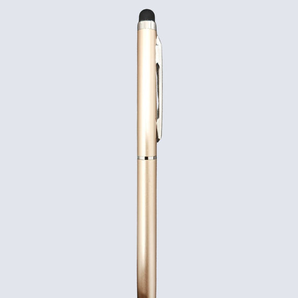 Set of 4 Rose Gold Stylus Ball Pens for Women & Men | Glossy Metallic Finish | Twist Mechanism | 0.6mm Screw Type Blue Ink Refill | Premium Smooth Writing