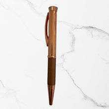 Metallic Glossy Rose Gold Mini Ball Pen with Copper Clip | Twist Mechanism | Smooth Blue Ink | Elegant Valentine Gift Pen