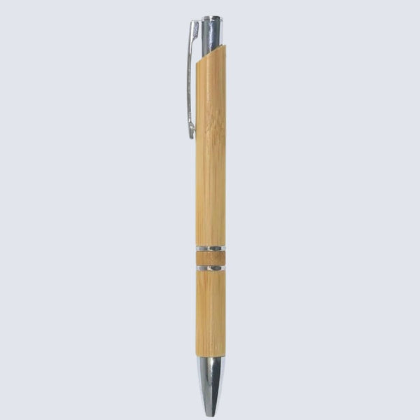 Set of 3 Wooden Colour Body with Silver Clip | Click Mechanism Ball Pen | Smooth Blue Ink