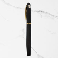 Matte Black Ball Pen with Glossy Gold Clip | Openable Mechanism | Premium Metal Body | Smooth Blue Ink Writing Pen