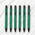 Ballpen Bazaar Matt Green Colour Body with Glossy Black Colour Clip Click Mechanism Ball Pen Set of 6 with 6 Extra Blue Ink Refills | Premium Metal Ball Pens for Office, School, Business and Gifting