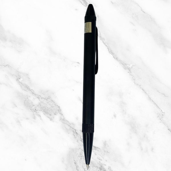 2-in-1 Glossy Black Ball Pen – Blue & Black Ink | BallPenBazaar