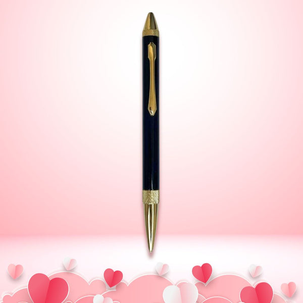 2 in 1 Metallic Glossy Black Colour Body with Gold Colour Grip Dual Ink...