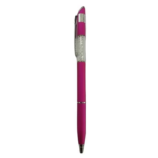 Matt Pink Diamond Twist Ball Pen – Silver Clip | Blue Ink