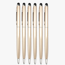 Set of 6 Stylus Metallic Glossy Rose Gold Body Ball Pens with Silver Clip | Twist Mechanism | Blue Ink