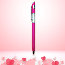 Matt Pink Diamond Twist Ball Pen – Silver Clip | Blue Ink | Elegant Valentine Gift Pen for Her