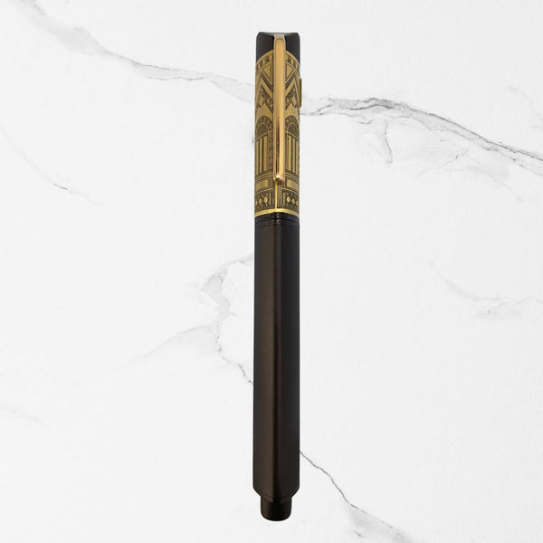 Rectangle Shape Matte Black Body Ball Pen with Designer Cap | Openable Mechanism | Premium Blue Ink Writing Pen