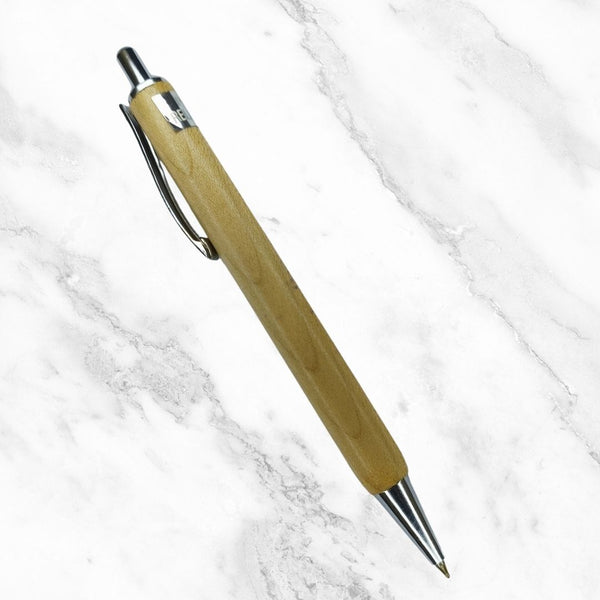 Wooden Color Ball Pen with Silver Clip – Click Mechanism | Smooth Writing Blue Ink